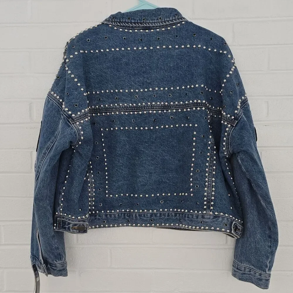 200$ G-III by Carl Banks Women's Philadelphia Eagles Studded Button Jacket Sz. L - Picture 12 of 15
